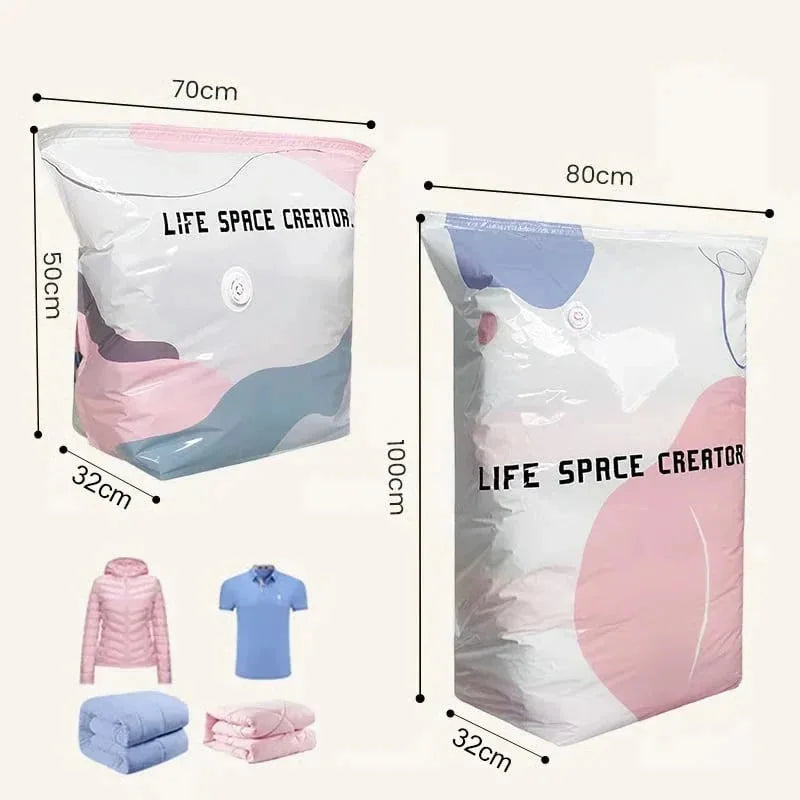 Sacs de rangement sous vide sans pompe