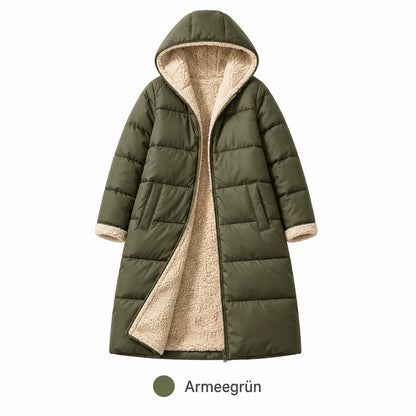 Manteau matelassé réversible pour femme avec capuche