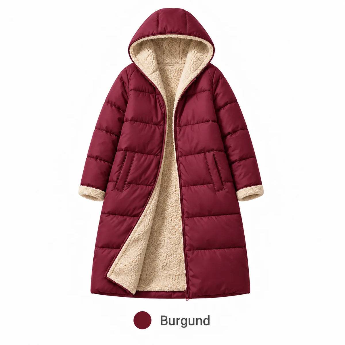 Manteau matelassé réversible pour femme avec capuche