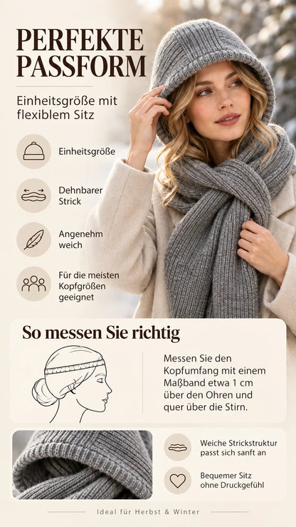 ✨ LETZTER TAG – 49 % RABATT 🔥❄️ Luxuriöser Damen-Kapuzenschal aus weichem Premium-Strick – Kaschmir-Gefühl & eleganter Winter-Look für jeden Anlass