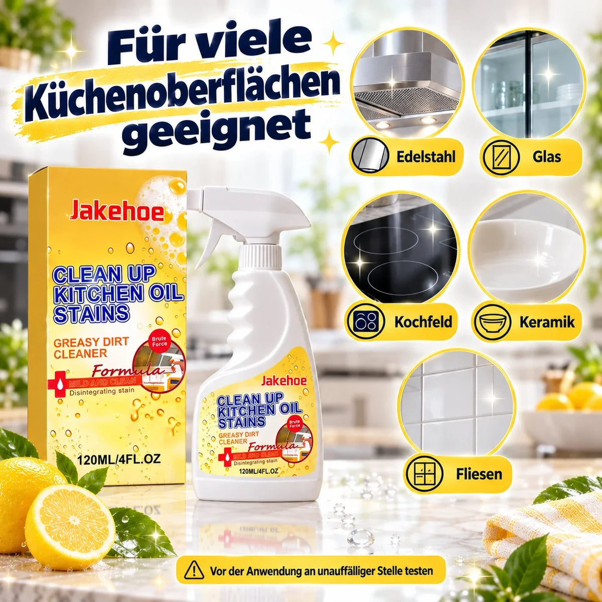 👑LETZTER TAG: 50 % RABATT⏰ – Küchen-Fettlöser gegen hartnäckige Öl- & Fettflecken