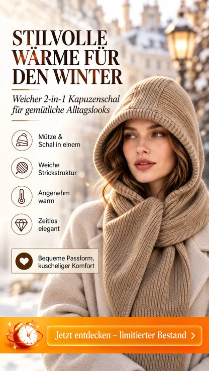 ✨ LETZTER TAG – 49 % RABATT 🔥❄️ Luxuriöser Damen-Kapuzenschal aus weichem Premium-Strick – Kaschmir-Gefühl & eleganter Winter-Look für jeden Anlass