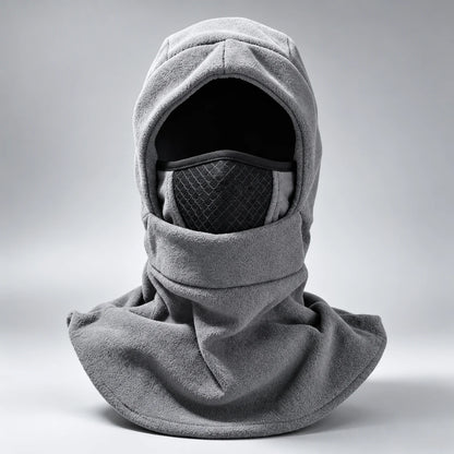 ✨❄️ 3-in-1 Thermo-Sturmhaube mit Fleece – Warme Kapuze mit Gesichtsmaske & Halswärmer für kalte Wintertage