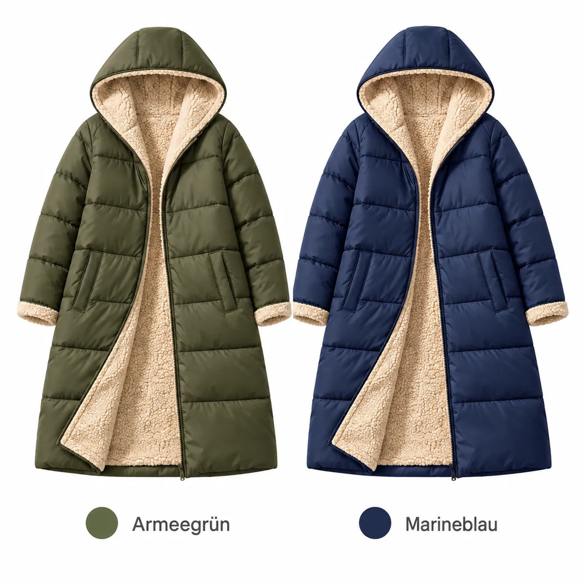 Manteau matelassé réversible pour femme avec capuche