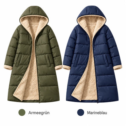Manteau matelassé réversible pour femme avec capuche