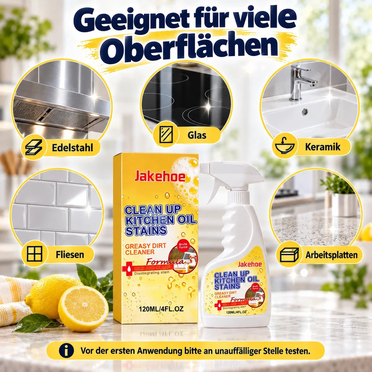 👑LETZTER TAG: 50 % RABATT⏰ – Küchen-Fettlöser gegen hartnäckige Öl- & Fettflecken