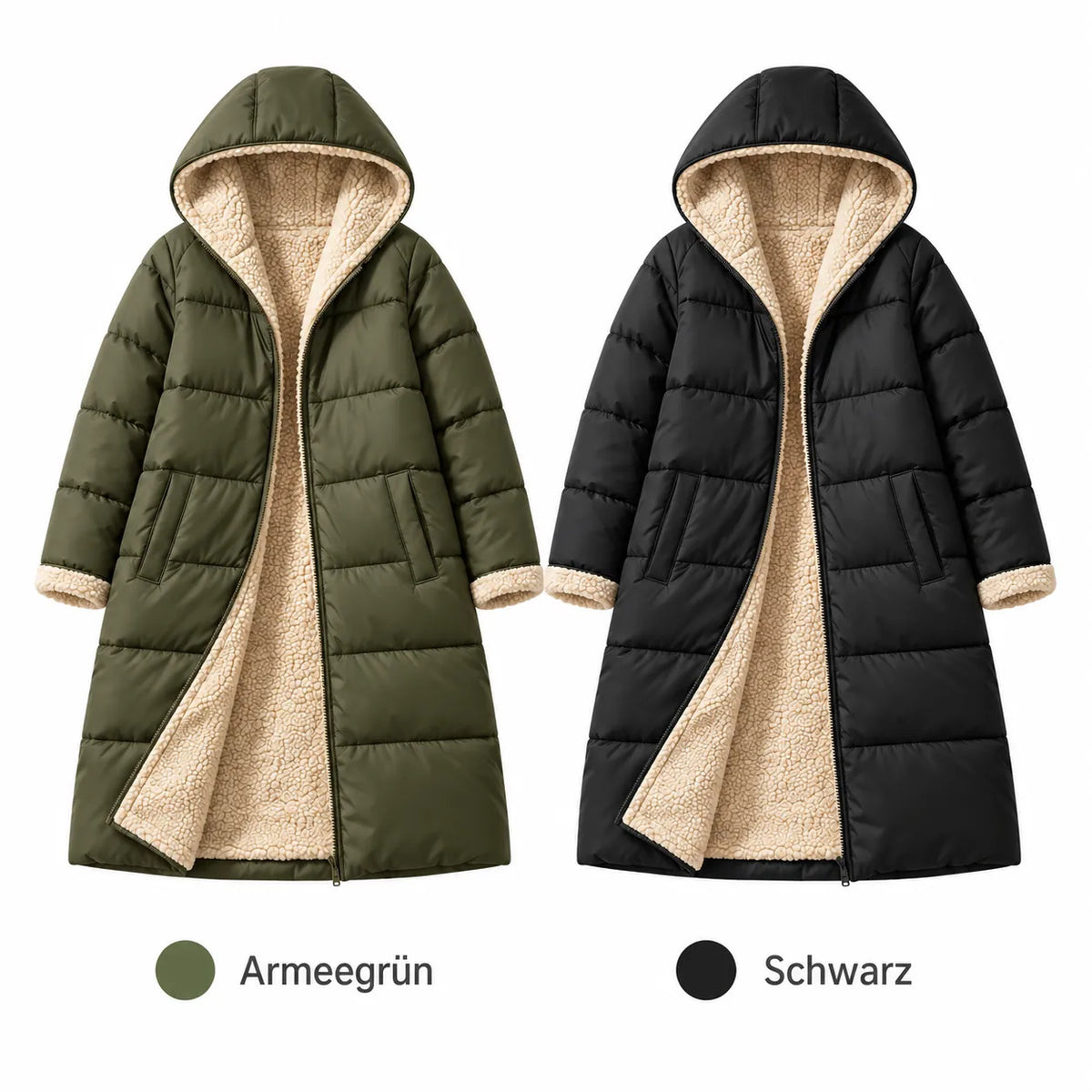 Manteau matelassé réversible pour femme avec capuche