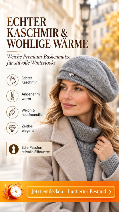 ✨ LETZTER TAG – 49 % RABATT 🔥❄️ Luxuriöse Damen-Kaschmir-Baskenmütze – Weicher & eleganter Winter-Look für jeden Anlass