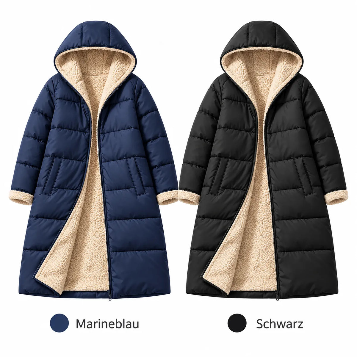 Manteau matelassé réversible pour femme avec capuche