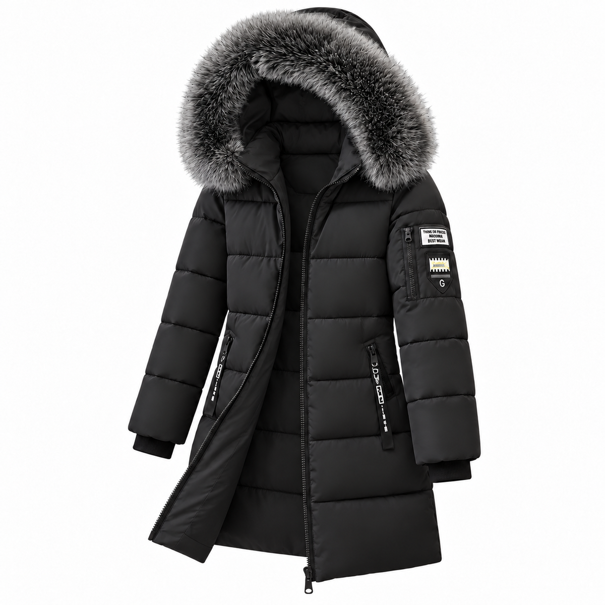 🚨 Winter-Bestseller: Jetzt 49% sparen! Warmer Damen-Wintermantel mit Kapuze und abnehmbarem Fellkragen