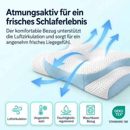 ✨ Ergonomisches 4D-Schmetterlingskissen aus Memory-Schaum – 🛏Weicher Schlafkomfort & angenehme Unterstützung für Kopf und Nacken