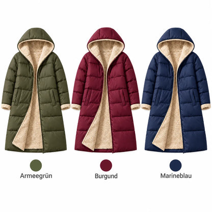 Manteau matelassé réversible pour femme avec capuche