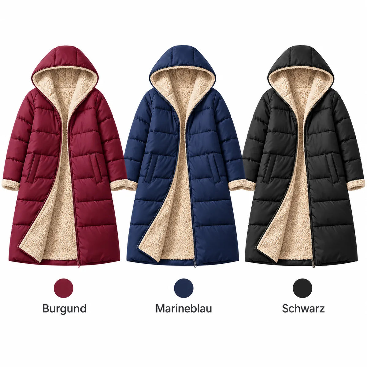 Manteau matelassé réversible pour femme avec capuche