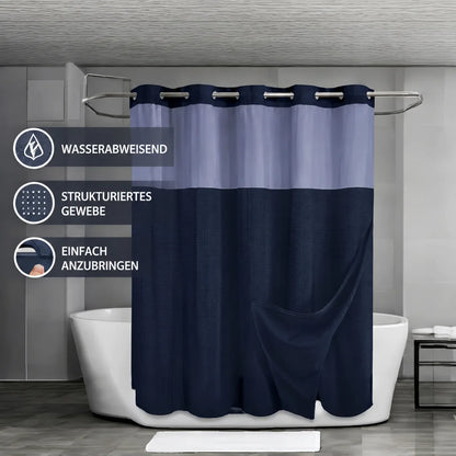 Duschvorhang ohne Haken – Marineblau