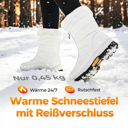 Bottes de neige chaudes et antidérapantes pour femme avec fermeture éclair
