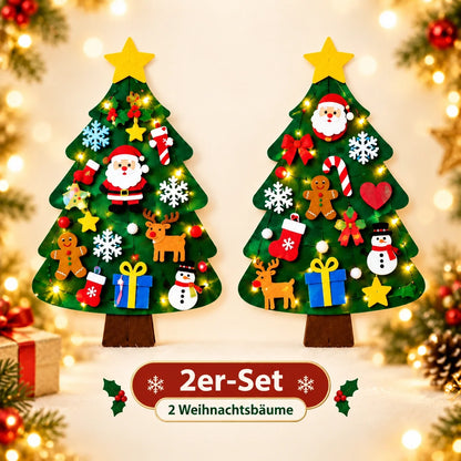 🔥 Heute BIS ZU 58 % RABATT | Filz-Weihnachtsbaum zum Selbstgestalten für Kinder mit LED-Lichtern