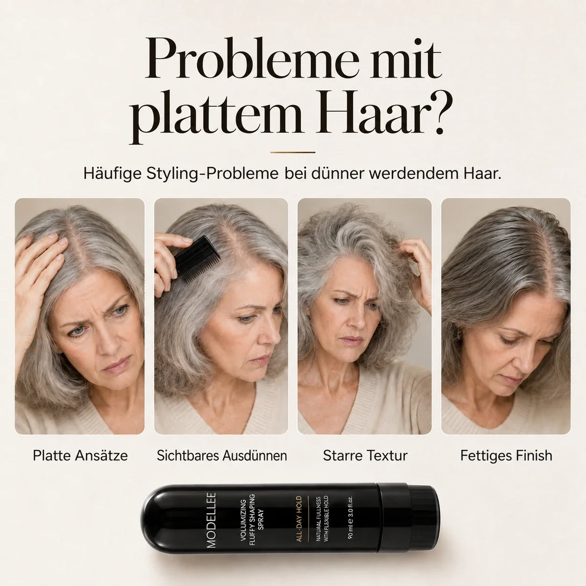 🔥LETZTER TAG: BIS ZU 80 % RABATT🔥 90 ml Volumen-Haarspray mit lang anhaltendem Halt und Pfirsichduft