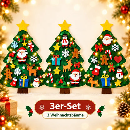🔥 Heute BIS ZU 58 % RABATT | Filz-Weihnachtsbaum zum Selbstgestalten für Kinder mit LED-Lichtern