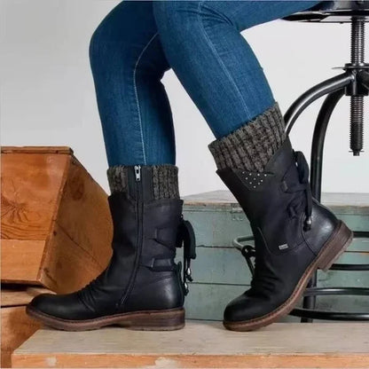 🔥 LETZTER TAG – 49 % RABATT 🔥 Damen Winterstiefel mit orthopädischer Unterstützung, Schleifendetail & warmer Wollfütterung