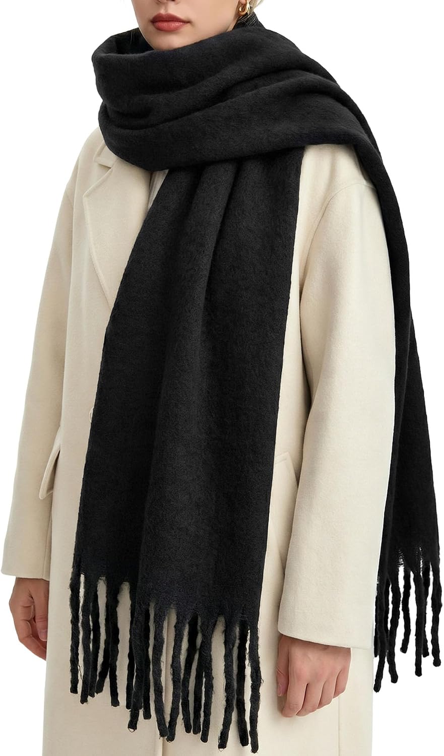 Oversized-Winterschal für Damen – weich, warm & kuschelig mit Quasten