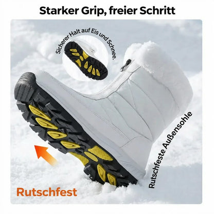 Bottes de neige chaudes et antidérapantes pour femme avec fermeture éclair