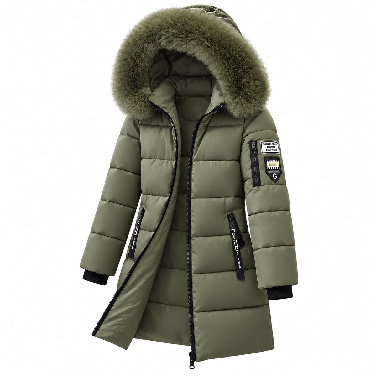 🚨 Winter-Bestseller: Jetzt 49% sparen! Warmer Damen-Wintermantel mit Kapuze und abnehmbarem Fellkragen
