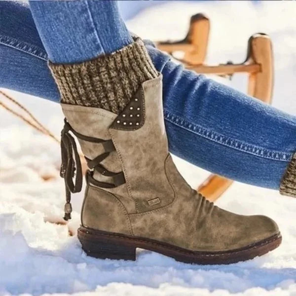 🔥 LETZTER TAG – 49 % RABATT 🔥 Damen Winterstiefel mit orthopädischer Unterstützung, Schleifendetail & warmer Wollfütterung