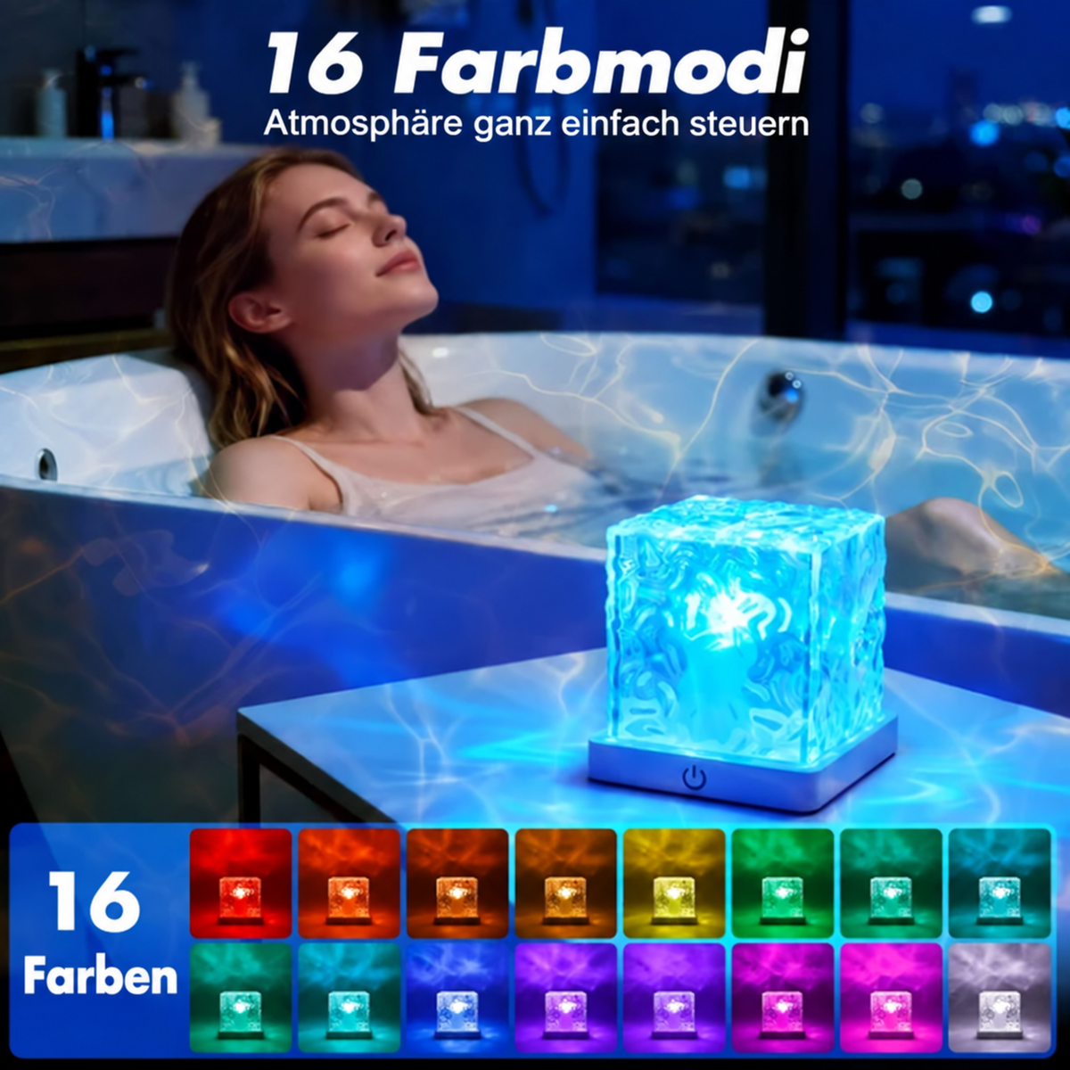 🌊Nur heute: BIS ZU 79 % RABATT 🔥 16-Farben Wasserwellen-Würfellampe mit stimmungsvollen Lichteffekten ✨