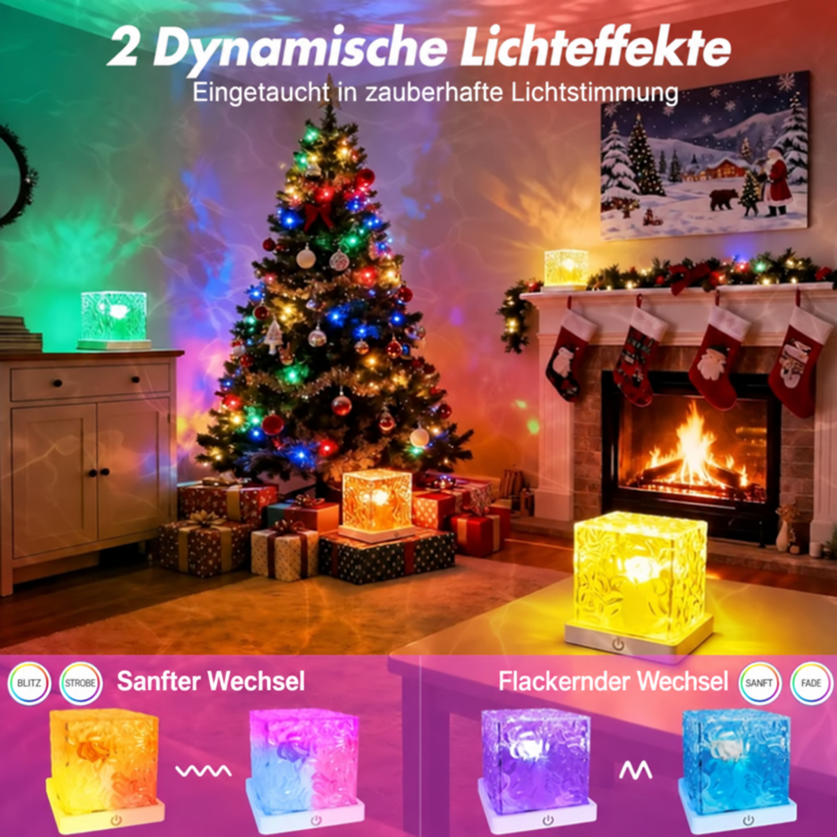 🌊Nur heute: BIS ZU 79 % RABATT 🔥 16-Farben Wasserwellen-Würfellampe mit stimmungsvollen Lichteffekten ✨