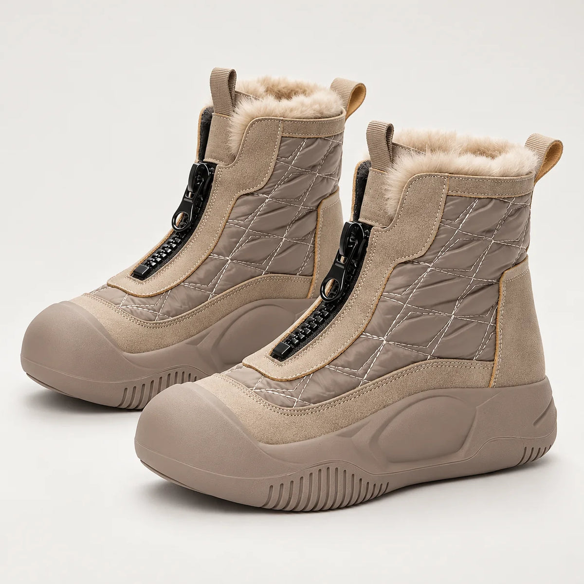 DEIN NEUER WINTERLIEBLING ❄️ Damen-Winterstiefel mit bequemer Plateausohle, Frontreißverschluss & kuscheligem Plüschfutter