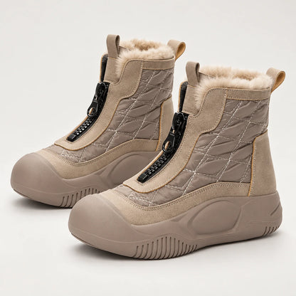 DEIN NEUER WINTERLIEBLING ❄️ Damen-Winterstiefel mit bequemer Plateausohle, Frontreißverschluss & kuscheligem Plüschfutter