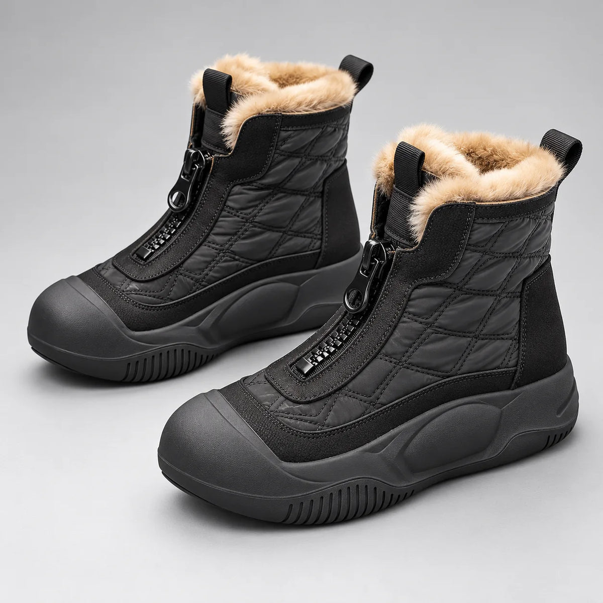 DEIN NEUER WINTERLIEBLING ❄️ Damen-Winterstiefel mit bequemer Plateausohle, Frontreißverschluss & kuscheligem Plüschfutter