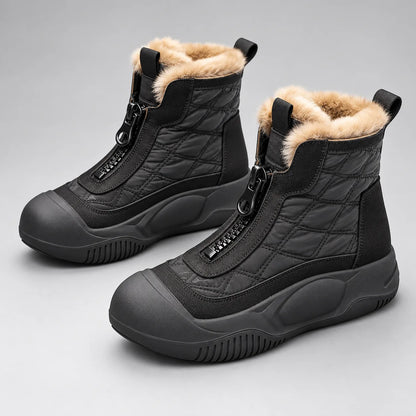 DEIN NEUER WINTERLIEBLING ❄️ Damen-Winterstiefel mit bequemer Plateausohle, Frontreißverschluss & kuscheligem Plüschfutter