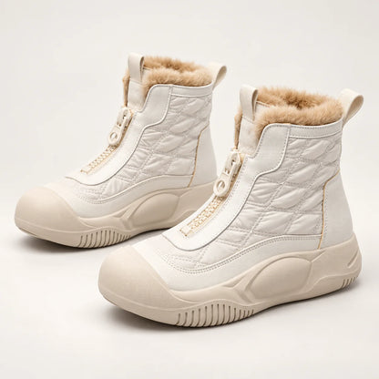 DEIN NEUER WINTERLIEBLING ❄️ Damen-Winterstiefel mit bequemer Plateausohle, Frontreißverschluss & kuscheligem Plüschfutter
