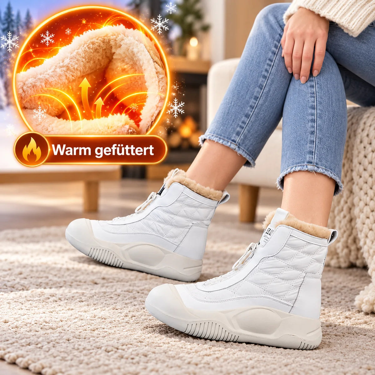 DEIN NEUER WINTERLIEBLING ❄️ Damen-Winterstiefel mit bequemer Plateausohle, Frontreißverschluss & kuscheligem Plüschfutter