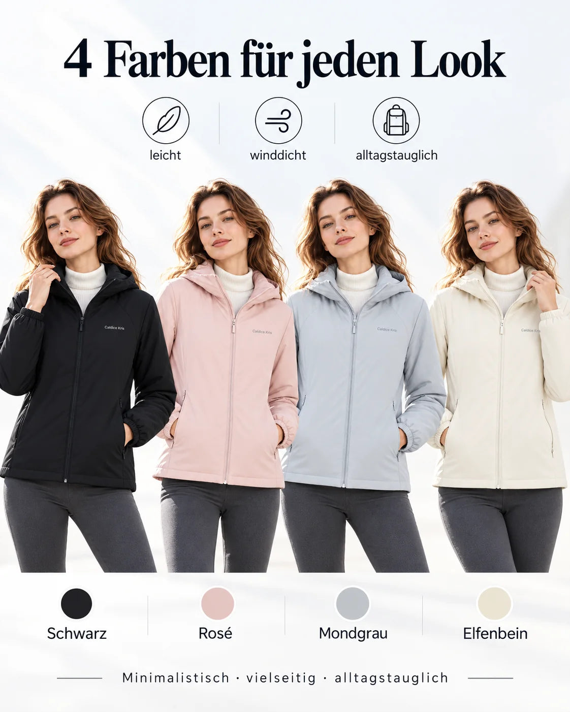 ⚡ LETZTER TAG – 49 % RABATT❄️ Leichte Damen-Daunenjacke mit Kapuze – 90 % Entendaunen & kuschelige Wollfüllung
