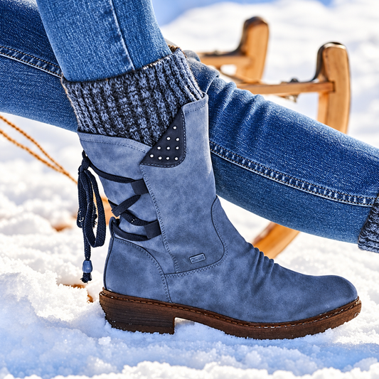 🔥 LETZTER TAG – 49 % RABATT 🔥 Damen Winterstiefel mit orthopädischer Unterstützung, Schleifendetail & warmer Wollfütterung
