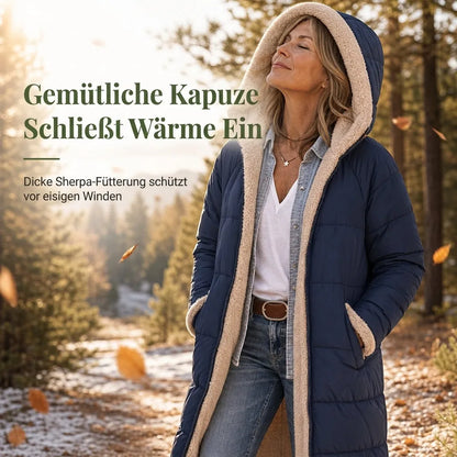 Manteau matelassé réversible pour femme avec capuche