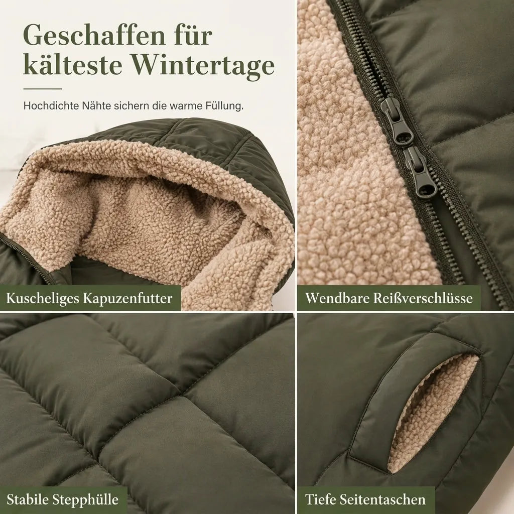 👑 Bestseller – Über 80.000 verkauft 🔥 Wendbare, wattierte Slim-Fit-Mantel mit Kapuze 🚀 Kostenloser Versand