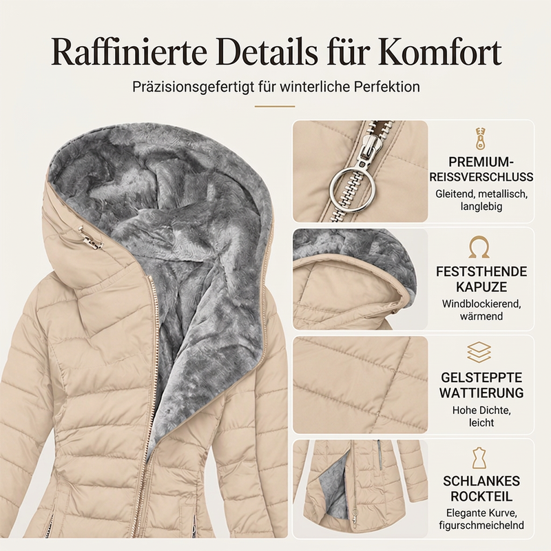 👑 Über 80.000 Käufer haben bereits zugeschlagen! Damen-Wintermantel mit Kapuze und Isolierung