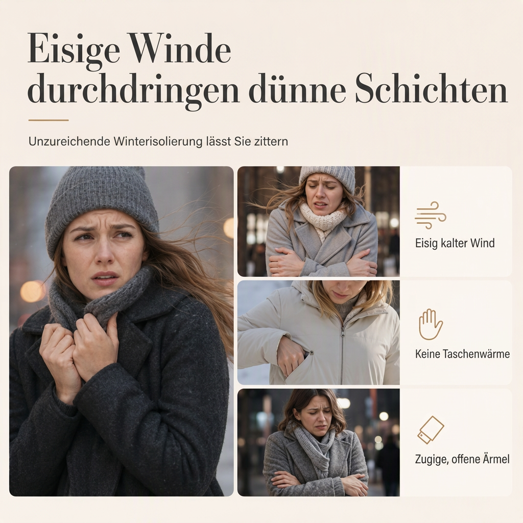 👑🎉50%Rabatt!!!🛍️✨Schmal geschnittener langer gesteppter Kapuzenmantel in einfarbiger Ausführung mit Taschen für den Winter