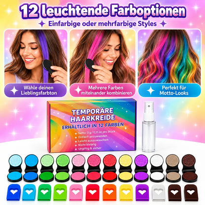 👑🔥 Nur heute: 50 % RABATT 🌈 12-teiliges Set mit temporärer Haarkreide und Applikatoren