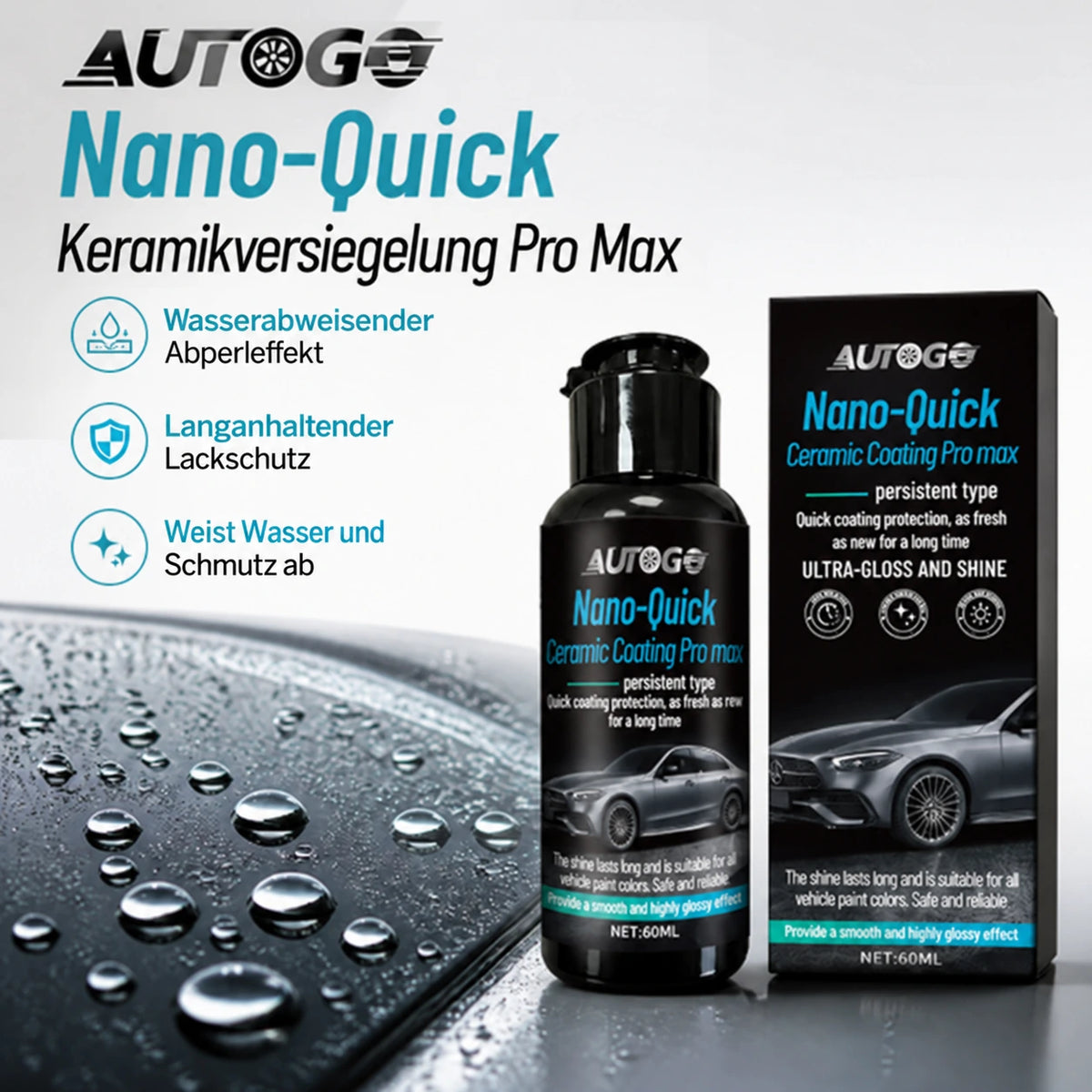 ✨ LETZTER TAG – 49 % RABATT 🔥 AUTOGO Nano-Keramikbeschichtung für Autolack mit Glanzfinish & einfacher Anwendung