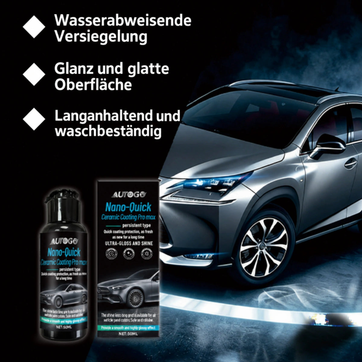 ✨ LETZTER TAG – 49 % RABATT 🔥 AUTOGO Nano-Keramikbeschichtung für Autolack mit Glanzfinish & einfacher Anwendung