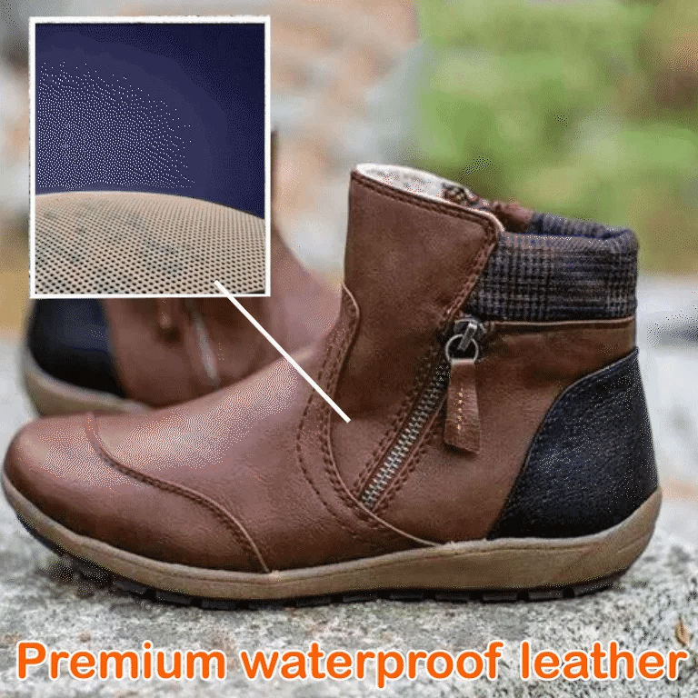 🔥 Letzter Tag: 50 % Rabatt – Wasserdichte orthopädische Damen-Lederstiefeletten