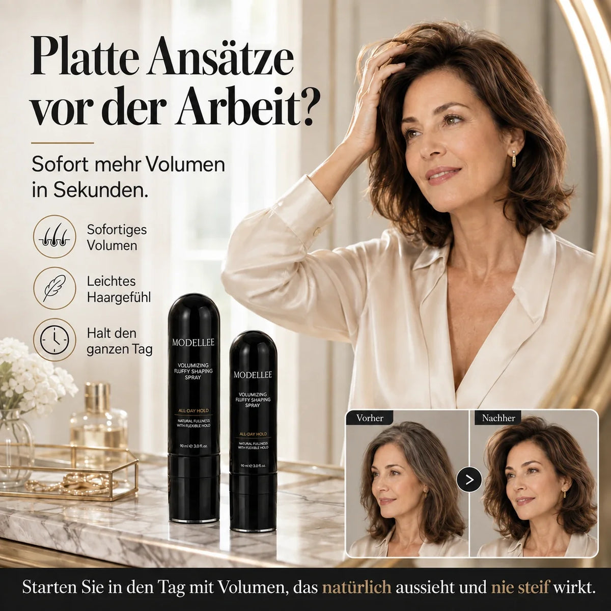 🔥LETZTER TAG: BIS ZU 80 % RABATT🔥 90 ml Volumen-Haarspray mit lang anhaltendem Halt und Pfirsichduft
