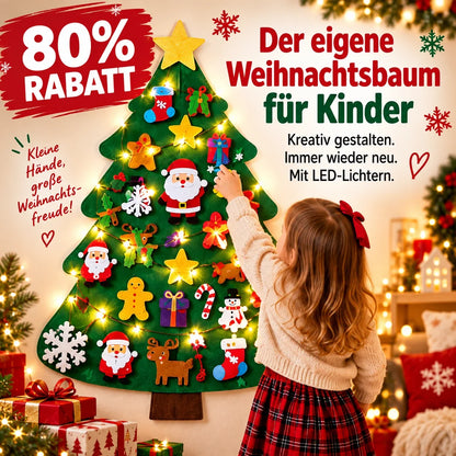🔥 Heute BIS ZU 58 % RABATT | Filz-Weihnachtsbaum zum Selbstgestalten für Kinder mit LED-Lichtern