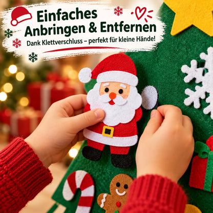 🔥 Heute BIS ZU 58 % RABATT | Filz-Weihnachtsbaum zum Selbstgestalten für Kinder mit LED-Lichtern