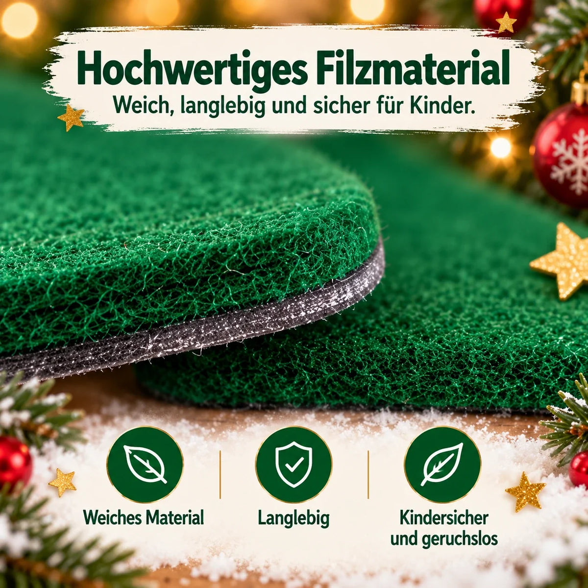🔥 Heute BIS ZU 58 % RABATT | Filz-Weihnachtsbaum zum Selbstgestalten für Kinder mit LED-Lichtern