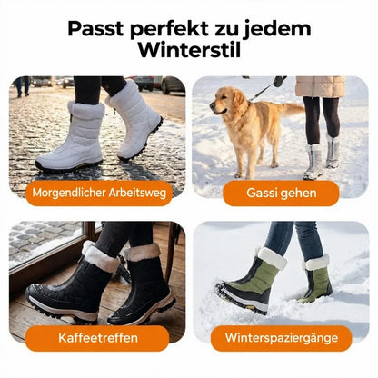 Bottes de neige chaudes et antidérapantes pour femme avec fermeture éclair